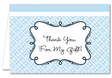 Modern Thatch Light Blue - Personalized Everyday Party Thank You Cards