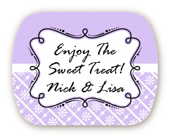 Modern Thatch Lilac - Personalized Everyday Party Rounded Corner Stickers