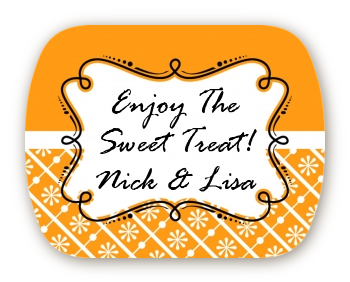 Modern Thatch Orange - Personalized Everyday Party Rounded Corner Stickers