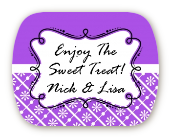 Modern Thatch Purple - Personalized Everyday Party Rounded Corner Stickers