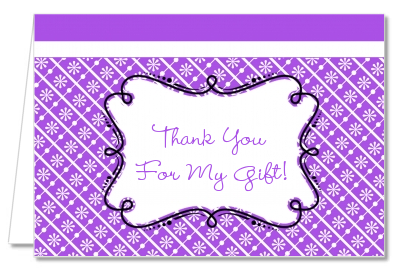 Modern Thatch Purple - Personalized Everyday Party Thank You Cards