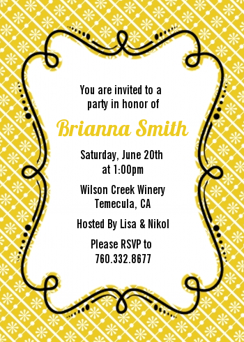 Modern Thatch Yellow - Personalized Everyday Party Invitations