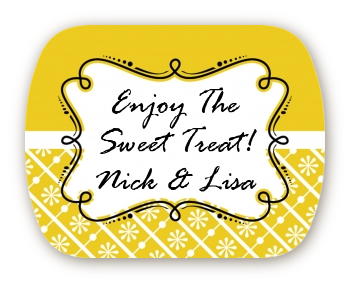 Modern Thatch Yellow - Personalized Everyday Party Rounded Corner Stickers