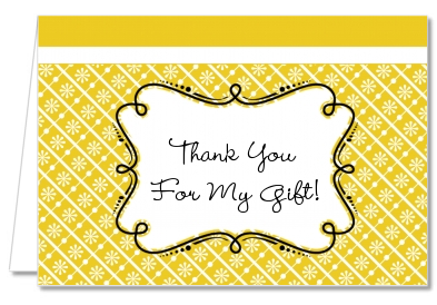 Modern Thatch Yellow - Personalized Everyday Party Thank You Cards