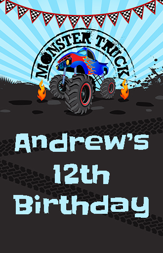 Monster Truck - Personalized Birthday Party Wall Art