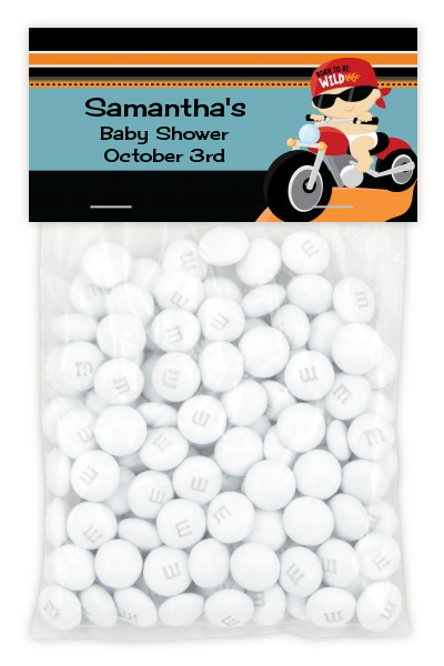 Motorcycle Baby - Custom Baby Shower Treat Bag Topper