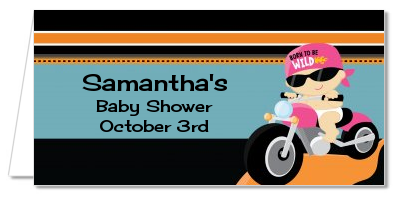 Motorcycle Baby Girl - Personalized Baby Shower Place Cards
