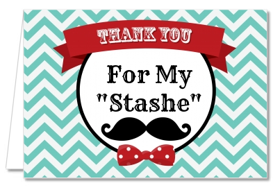 Mustache Bash - Birthday Party Thank You Cards