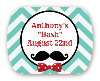 Mustache Bash - Personalized Birthday Party Rounded Corner Stickers