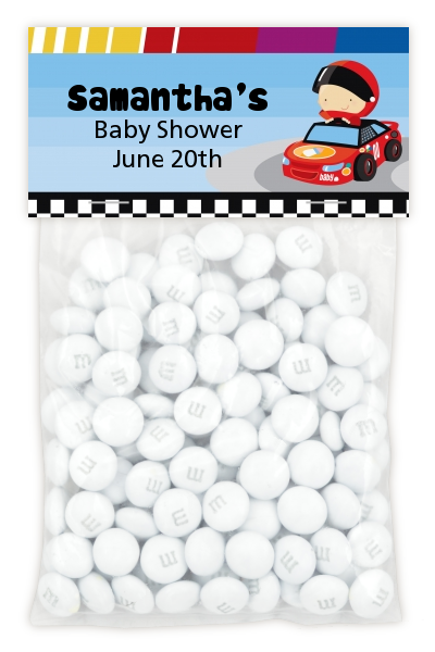 Nascar Inspired Racing - Custom Baby Shower Treat Bag Topper