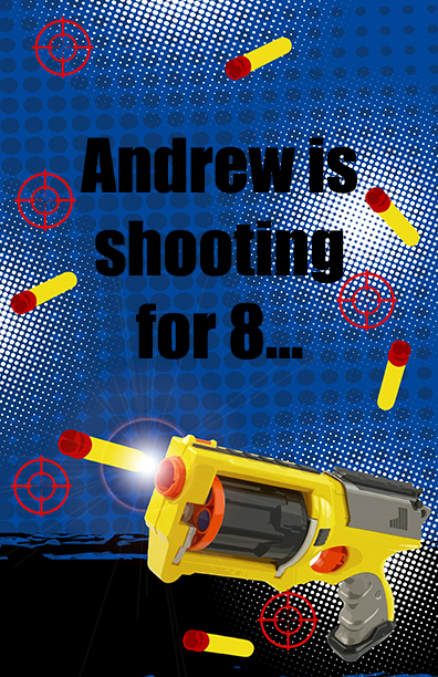 Nerf Gun - Personalized Birthday Party Wall Art