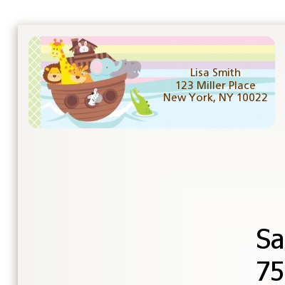 Noah's Ark - Baby Shower Return Address Labels