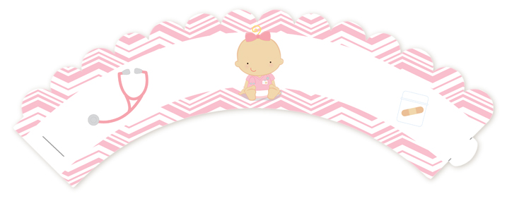  Little Girl Nurse On The Way - Baby Shower Cupcake Wrappers Caucasian