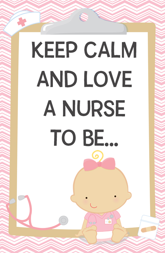  Little Girl Nurse On The Way - Personalized Baby Shower Nursery Wall Art Caucasian