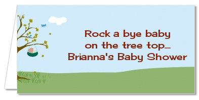 Nursery Rhyme - Rock a Bye Baby - Personalized Baby Shower Place Cards