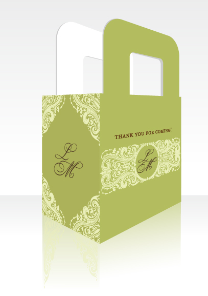 Sage Green - Personalized Bridal Shower Favor Boxes