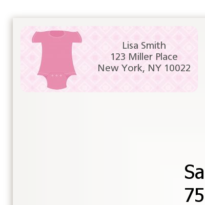 Baby Outfit Pink - Baby Shower Return Address Labels