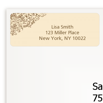 Beige & Brown - Bridal Shower Return Address Labels