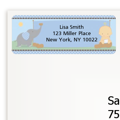 Our Little Boy Peanut's First - Birthday Party Return Address Labels