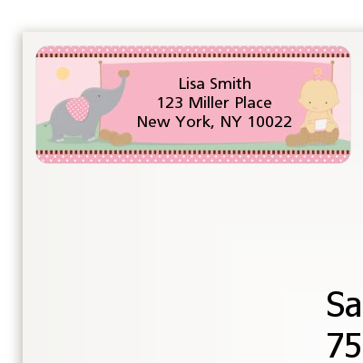 Our Little Girl Peanut's First - Birthday Party Return Address Labels