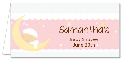 Over The Moon Girl - Personalized Baby Shower Place Cards
