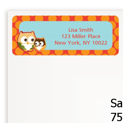 Owl - Fall Theme or Halloween - Baby Shower Return Address Labels