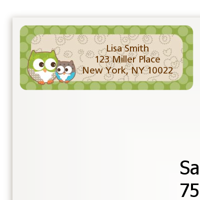 Owl - Look Whooo's Having A Baby - Baby Shower Return Address Labels