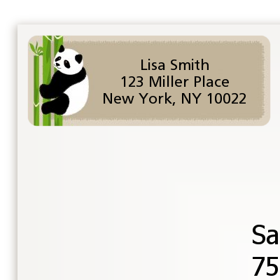 Panda - Baby Shower Return Address Labels