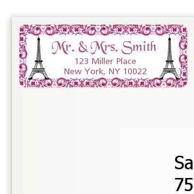 Paris - Bridal Shower Return Address Labels