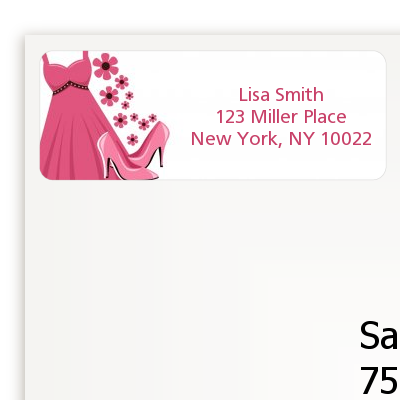 Party Dress | Sweet 16 - Birthday Party Return Address Labels