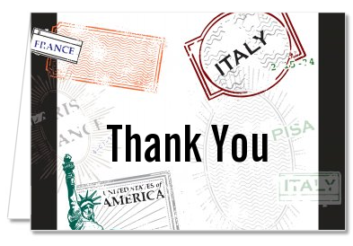 Passport - Bridal Shower Thank You Cards