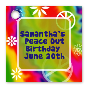 Peace Tie Dye - Personalized Birthday Party Card Stock Favor Tags