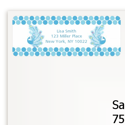 Peacock - Baby Shower Return Address Labels