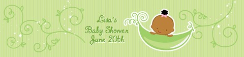  Sweet Pea African American Boy - Personalized Baby Shower Banners African American Boy