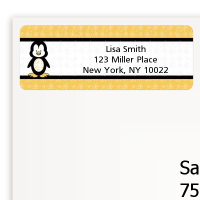 Penguin - Birthday Party Return Address Labels