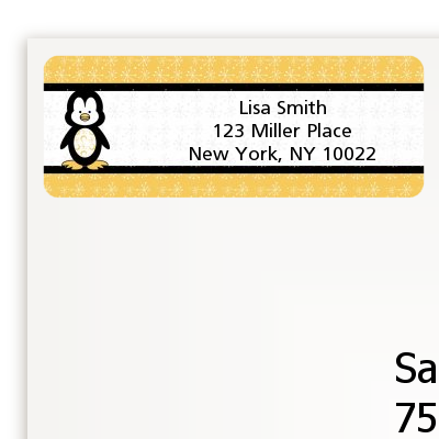 Penguin - Baby Shower Return Address Labels