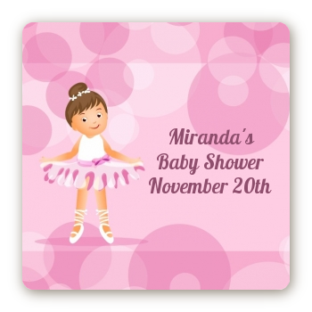 Ballet Dancer - Square Personalized Birthday Party Sticker Labels