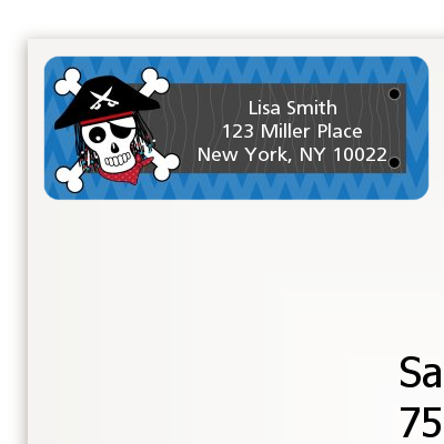 Pirate Skull - Birthday Party Return Address Labels