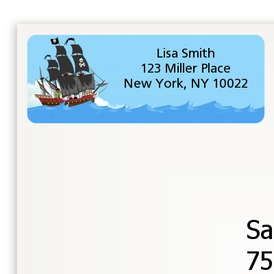 Pirate Ship - Baby Shower Return Address Labels