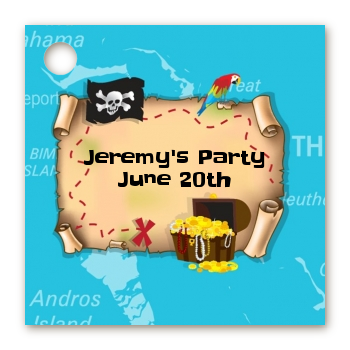 Pirate Treasure Map - Personalized Birthday Party Card Stock Favor Tags