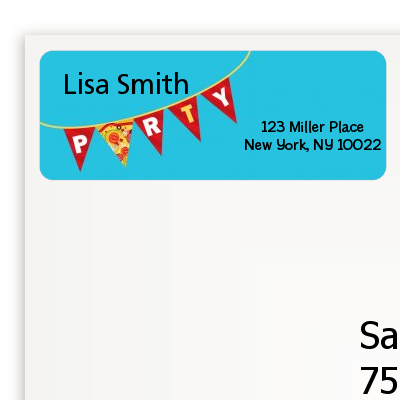 Pizza Party - Birthday Party Return Address Labels