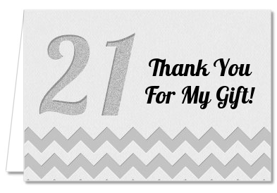  21st Birthday Chevron Pattern - Birthday Party Thank You Cards Pink