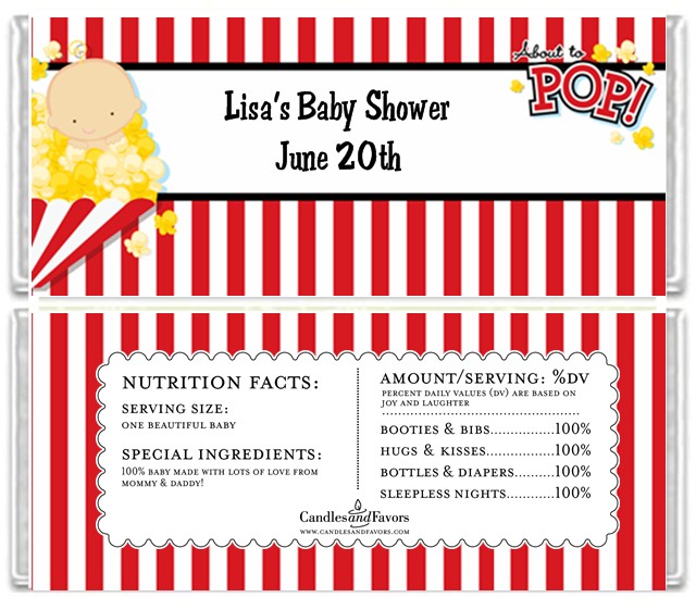  About To Pop &reg; - Personalized Baby Shower Candy Bar Wrappers 