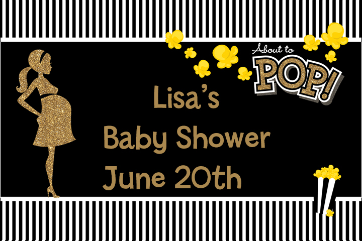  About To Pop Gold Glitter - Personalized Baby Shower Placemats 