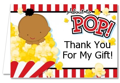  About To Pop &reg; - Baby Shower Thank You Cards African American