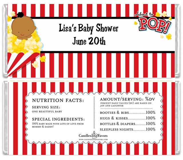  About To Pop &reg; - Personalized Baby Shower Candy Bar Wrappers 