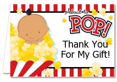  About To Pop &reg; - Baby Shower Thank You Cards African American