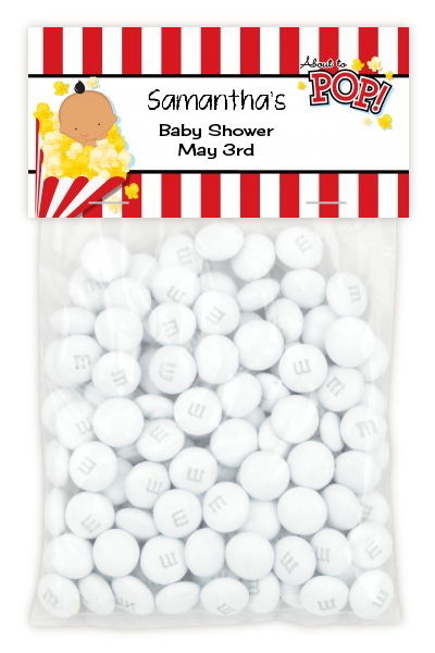  About To Pop &reg; - Custom Baby Shower Treat Bag Topper Caucasian