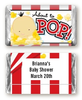  About To Pop &reg; - Personalized Baby Shower Mini Candy Bar Wrappers Caucasian