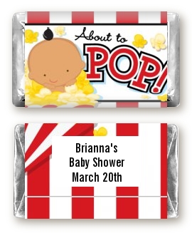  About To Pop &reg; - Personalized Baby Shower Mini Candy Bar Wrappers Caucasian